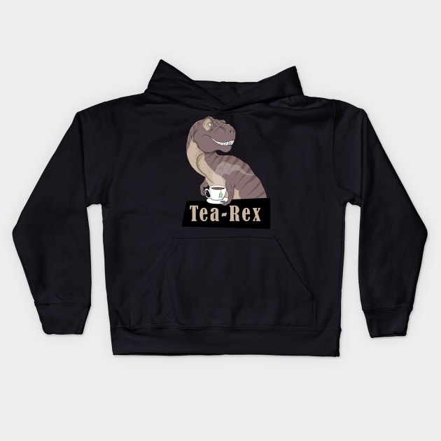 Tea-Rex Kids Hoodie by lucamendieta